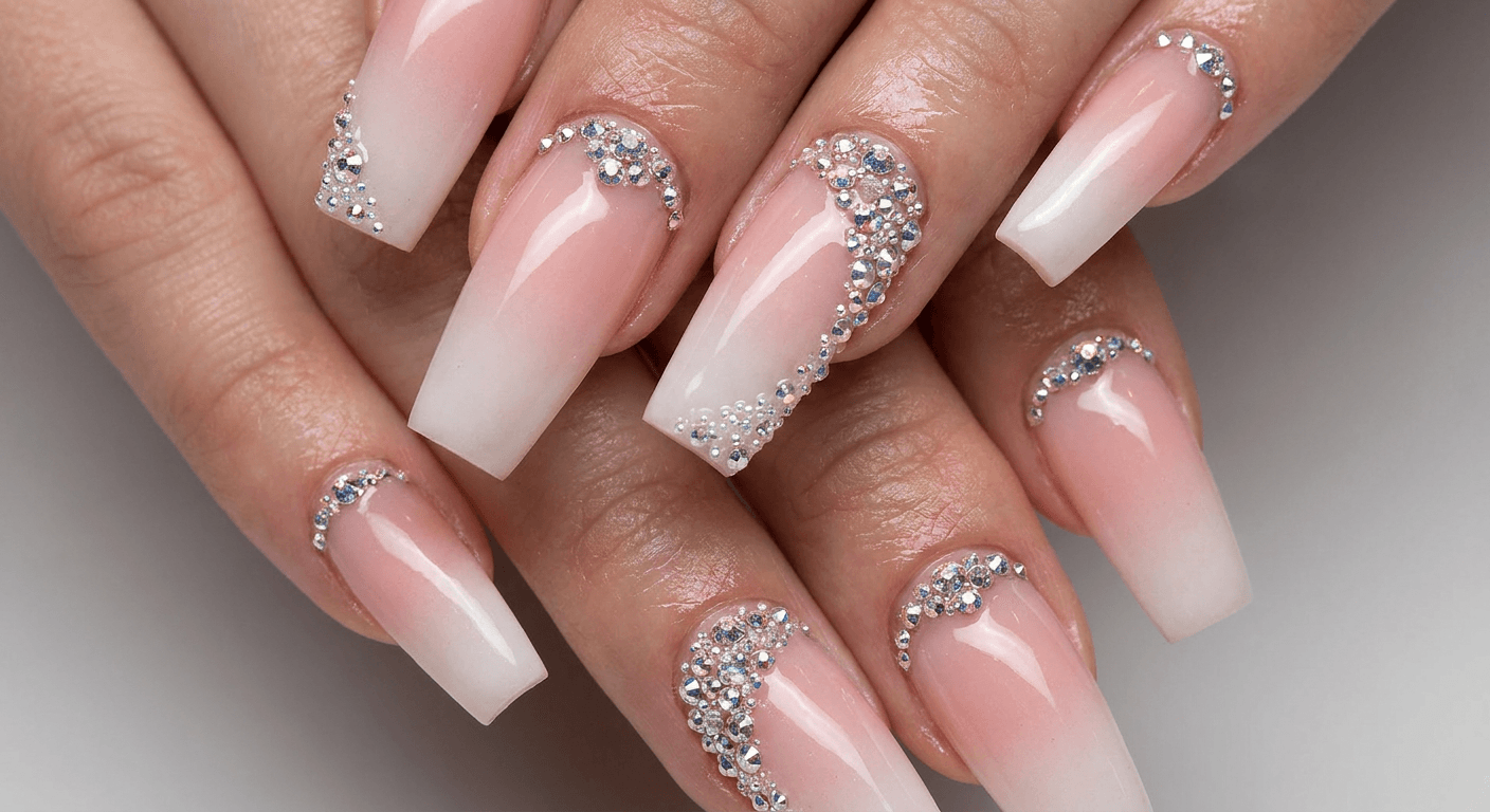 Glitter acrylic nails
